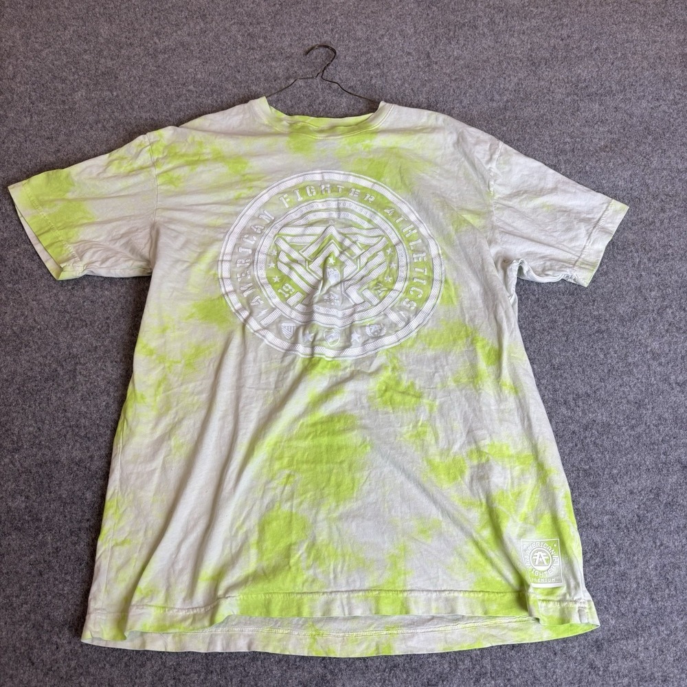 American Fighter Premium Mens Shirt Xxl Graphic Tee Green And White